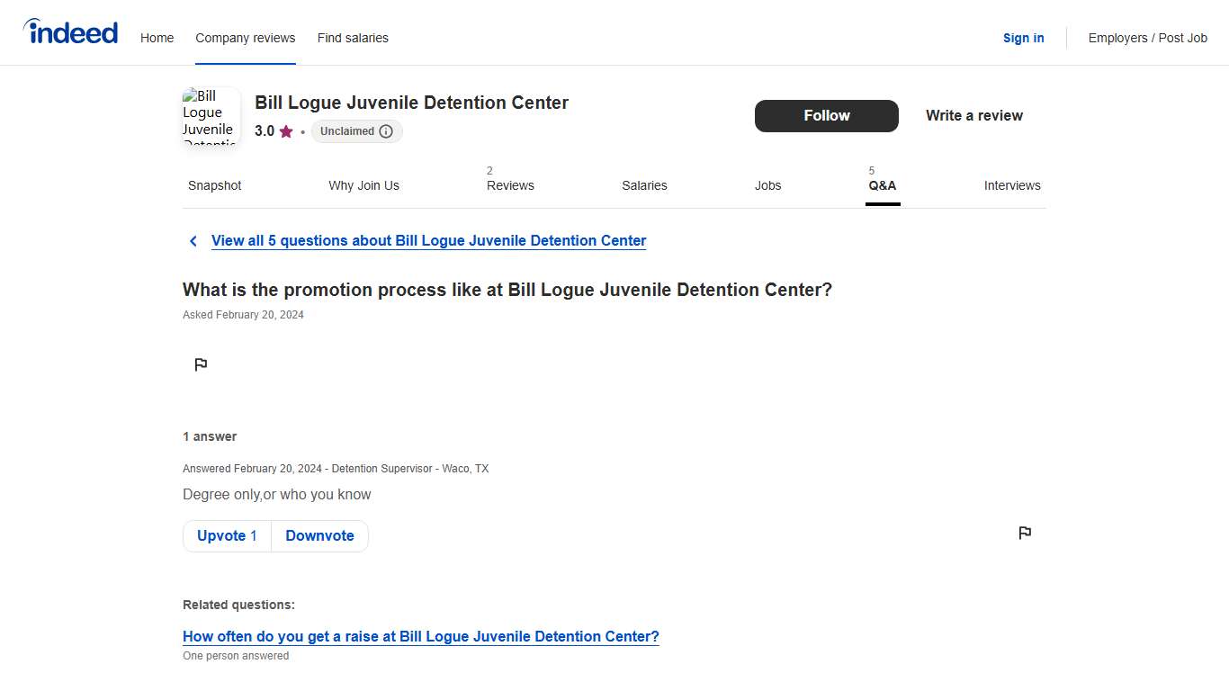 What is the promotion process like at Bill Logue Juvenile Detention Center? | Indeed.com